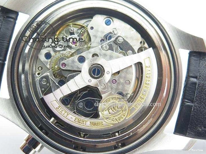 MIROTIME 0513 Youthful Pilot Spitfire 3878 Chrono BP Gray Dial SS On Black Leather Strap A 7368
